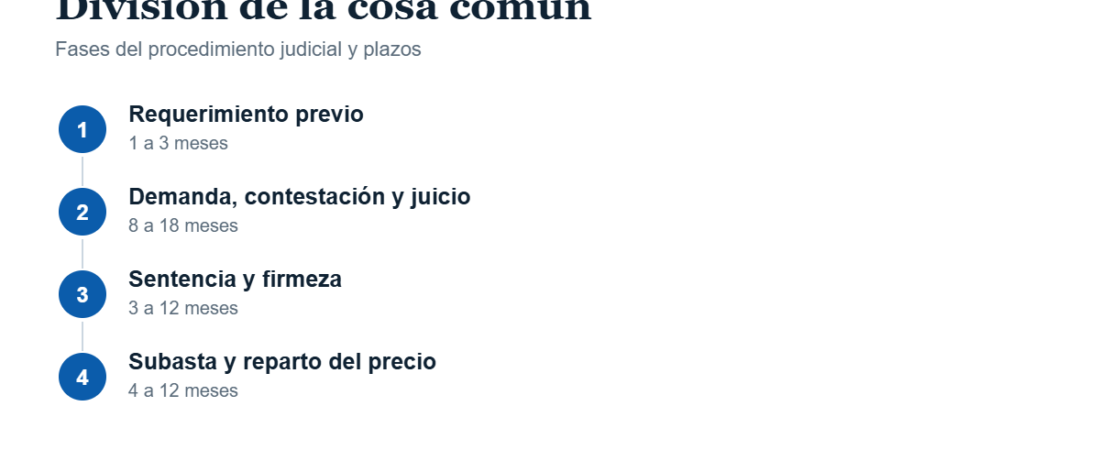 División de la cosa común: cómo funciona el procedimiento judicial
